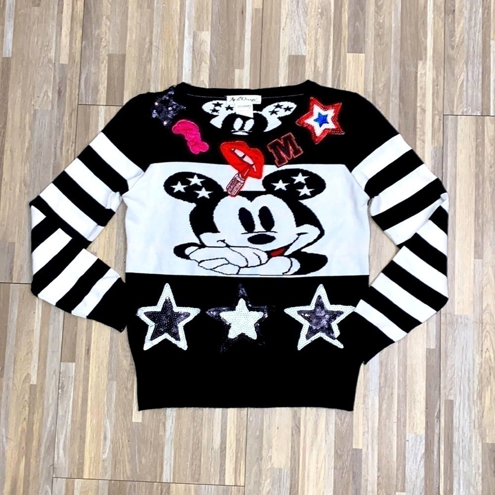 Mickey Mouse Shirt womens size S blouse shirt sweater Disney dress shirt Paris